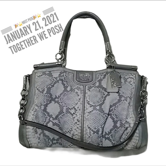 Coach Handbags - Coach Madison Pinnacle Caroline Python Leather Bag
